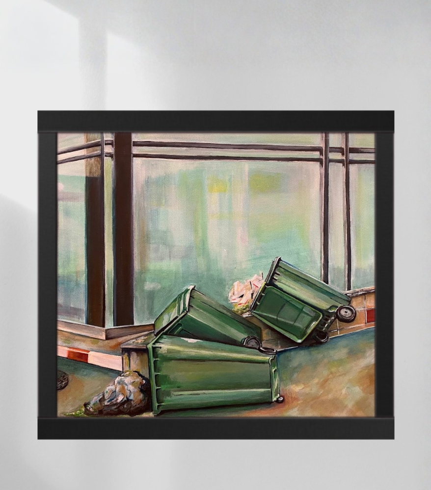 Acrylic Painting – Trash Bins